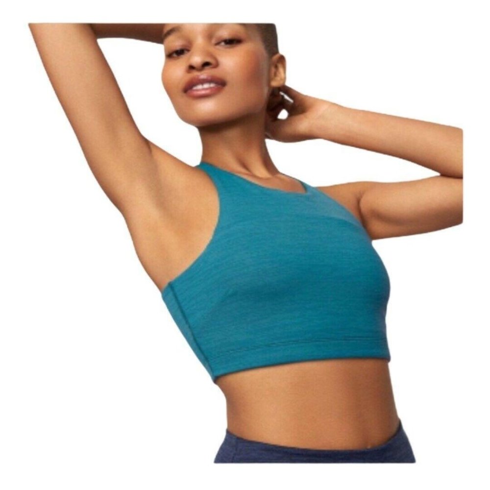 Outdoor Voices Move Free Padded Sports Bra Size XS Techsweat Crop Top Gulf Teal